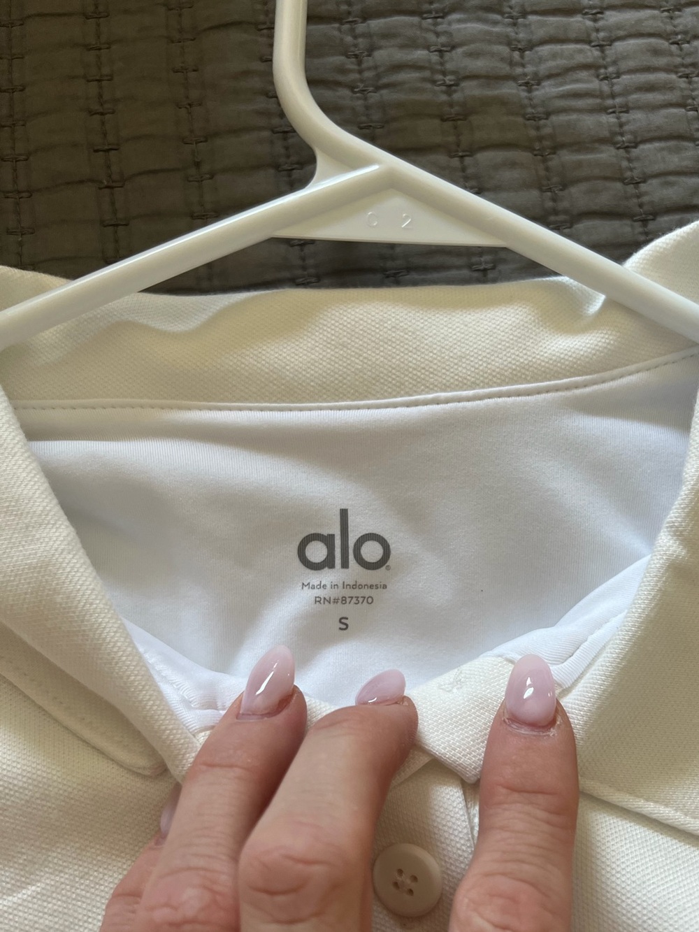ALO Yoga White Polo Crop Top